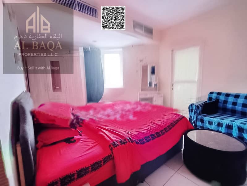 Furnished Big Size Studio Available For Rent Near to Beach Ajman Cornich Including All Bill & WiFi With Balcony
