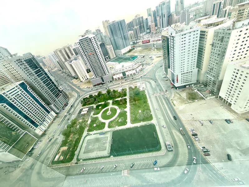 Open View 2BHK parking gym pool Maintenance free front of al nahda park front of rent 50k 6cheque payment Only for family