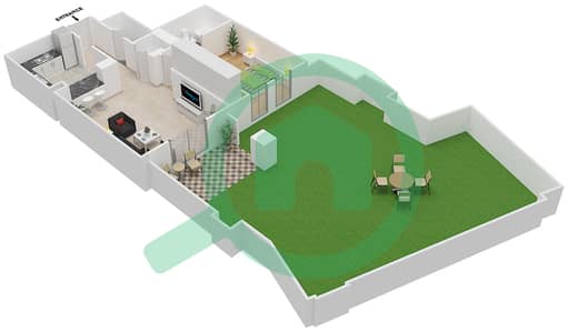 المخططات الطابقية لتصميم الوحدة 5 / GROUND FLOOR شقة 1 غرفة نوم - زعفران 4
