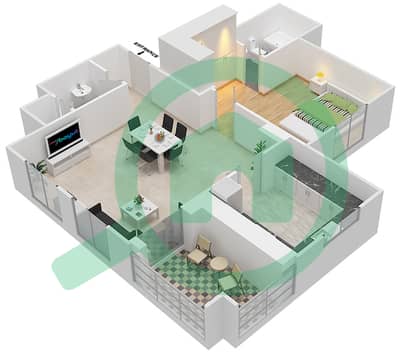 Miska 2 - 1 Bedroom Apartment Unit 2 FLOOR 1-4 Floor plan