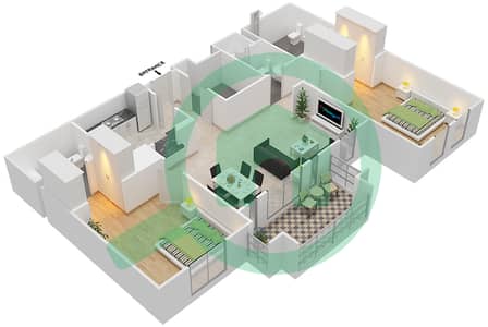 Miska 2 - 2 Bedroom Apartment Unit 4 FLOOR 1-4 Floor plan