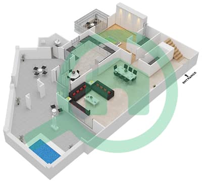 المخططات الطابقية لتصميم النموذج B تاون هاوس 4 غرف نوم - مساكن فيرمونت النخلة جنوب