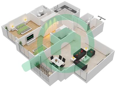 Janayen Avenue - 2 Bedroom Apartment Unit 408 A Floor plan