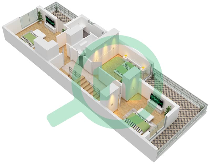 Fiji 1 - 5 Bedroom Villa Type DITH-E Floor plan Floor First interactive3D