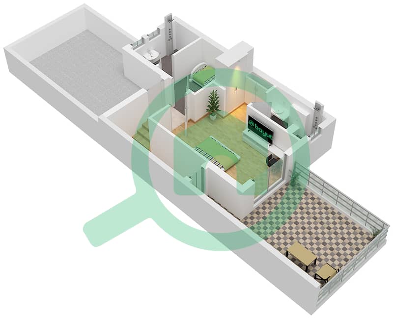 Fiji 1 - 5 Bedroom Villa Type DITH-E Floor plan Floor Roof interactive3D