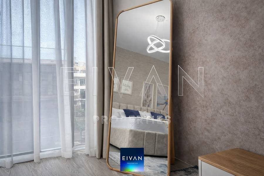 3 Modern bedroom with urban reflection. png