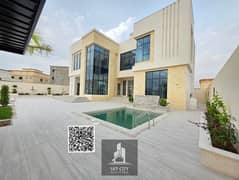 أفخم فيلل عجمان وأجمل المواقع بجوار مسجد وحديقه الياسمين مع حوش كبيرومسبح وروف وضمان كامل