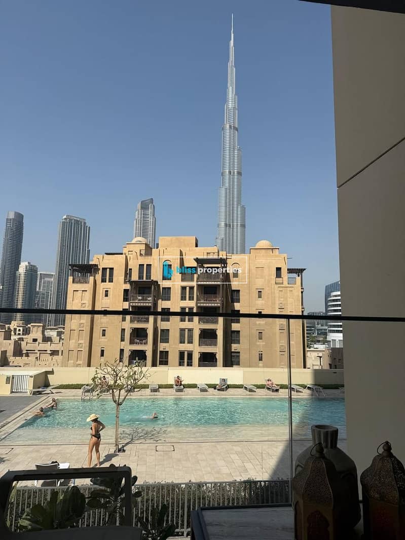 Furnished 2BR | Burj Khalifa & Pool View | Burj Royale Downtown