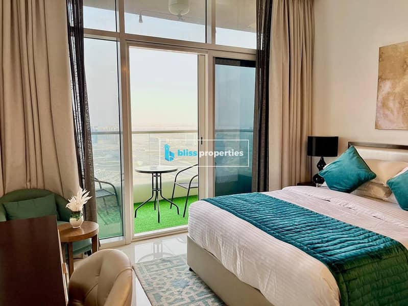 Furnished Studio | DAMAC Ghalia | Balcony | City & Marina Views