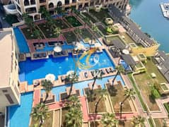 شقة بغرفتي نوم | إطلالة على المارينا والبحر | الوصول إلى المسبح | نخلة جميرا