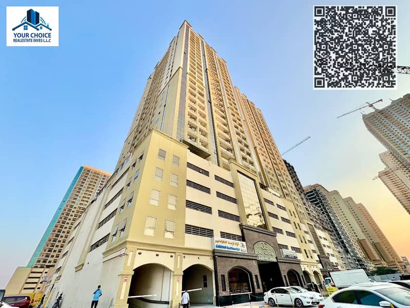 1 Bedroom+Study Room_with Parking (2 Bedrooms) Available For Rent in Goldcrest Dream Tower A in Emirates City, Ajman_UAE