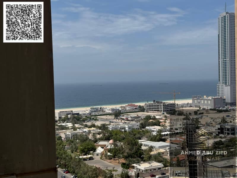 Luxurious and spacious two-bedroom apartments in Ajman Towers, one with a sea view and two balconies, for 50,000 AED in Al Rashidiya 3. Prime and vibr