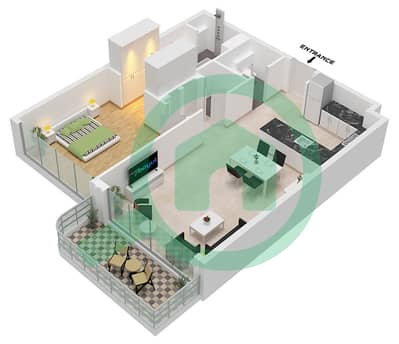 Bay Grove Residences Building 1 - Planimetria del piano di 1 Camera Appartamento Tipo/unità A / UNIT 3,4 FLOOR 1-8 Bay Grove Residences Building 1 - Planimetria del piano di 1 Camera Appartamento Tipo/unità A / UNIT 3,4 FLOOR 1-8