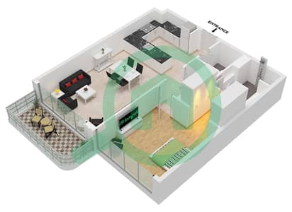 Bay Grove Residences Building 1 - Planimetria del piano di 1 Camera Appartamento Tipo/unità G / UNIT 5,6 FLOOR G,2-4 Bay Grove Residences Building 1 - Planimetria del piano di 1 Camera Appartamento Tipo/unità G / UNIT 5,6 FLOOR G,2-4