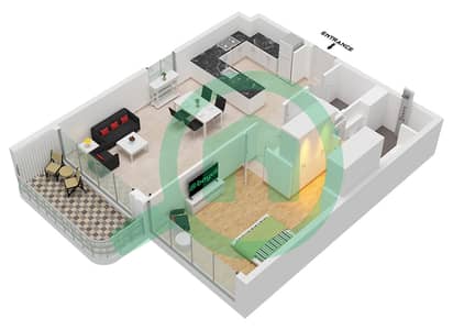 Bay Grove Residences Building 1 - Planimetria del piano di 1 Camera Appartamento Tipo/unità J / UNIT 4,5 FLOOR 1-8 Bay Grove Residences Building 1 - Planimetria del piano di 1 Camera Appartamento Tipo/unità J / UNIT 4,5 FLOOR 1-8