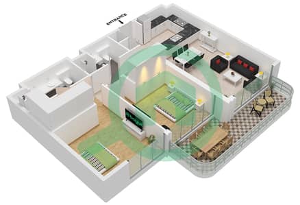 Bay Grove Residences Building 1 - Planimetria del piano di 2 Camere Appartamento Tipo/unità A / UNIT 3 FLOOR 1-7 Bay Grove Residences Building 1 - Planimetria del piano di 2 Camere Appartamento Tipo/unità A / UNIT 3 FLOOR 1-7