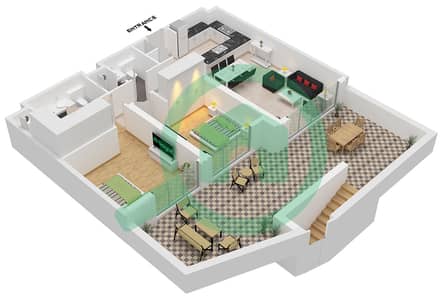 Bay Grove Residences Building 1 - Planimetria del piano di 2 Camere Appartamento Tipo/unità F / UNIT 3 FLOOR GROUND Bay Grove Residences Building 1 - Planimetria del piano di 2 Camere Appartamento Tipo/unità F / UNIT 3 FLOOR GROUND