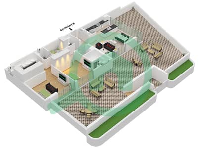 Bay Grove Residences Building 1 - Planimetria del piano di 2 Camere Appartamento Tipo/unità L / UNIT 4 FLOOR GROUND Bay Grove Residences Building 1 - Planimetria del piano di 2 Camere Appartamento Tipo/unità L / UNIT 4 FLOOR GROUND