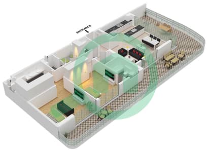 Bay Grove Residences Building 1 - Planimetria del piano di 2 Camere Appartamento Tipo/unità R / UNIT 5 FLOOR 1 Bay Grove Residences Building 1 - Planimetria del piano di 2 Camere Appartamento Tipo/unità R / UNIT 5 FLOOR 1