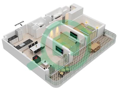 Bay Grove Residences Building 1 - Planimetria del piano di 2 Camere Appartamento Tipo/unità V / UNIT 6 FLOOR GROUND Bay Grove Residences Building 1 - Planimetria del piano di 2 Camere Appartamento Tipo/unità V / UNIT 6 FLOOR GROUND