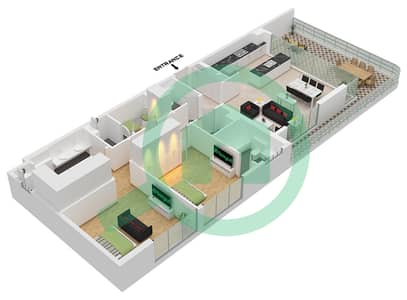 Bay Grove Residences Building 1 - Planimetria del piano di 2 Camere Appartamento Tipo/unità W / UNIT 5 FLOOR 2-4 Bay Grove Residences Building 1 - Planimetria del piano di 2 Camere Appartamento Tipo/unità W / UNIT 5 FLOOR 2-4