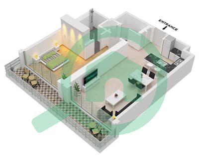 Peninsula Four The Plaza - 1 Bedroom Apartment Type E Floor plan