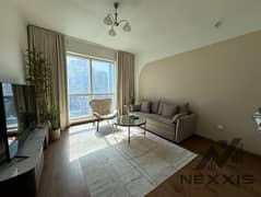 غرفة نوم واحدة في الطابق العلوي | JLT كلاستر X | إطلالة على المارينا والأفق