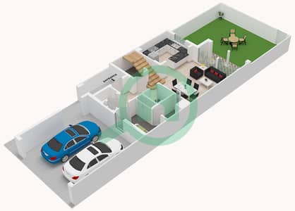 المخططات الطابقية لتصميم النموذج / الوحدة D PLUS / UNIT MID تاون هاوس 2 غرفة نوم - كاسا دورا