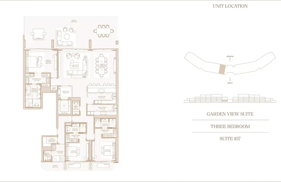 3 BR floor plan