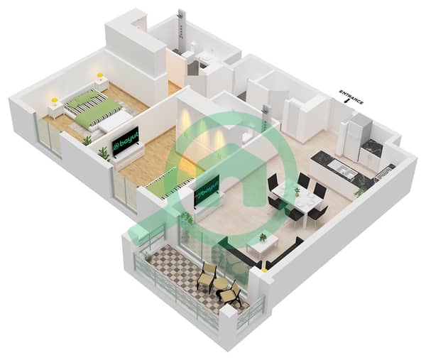 Type 2 Unit 4 Floor 2-4
Unit 3 Floor 5,6 Type 2 Unit 4 Floor 2-4
Unit 3 Floor 5,6