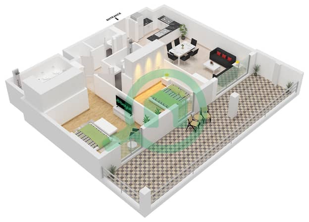 Type 2A Unit 2 Floor 1