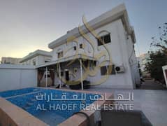 فيلا مستقلة للإيجار في شرقان الشارقة | 5 غرف ماستر | مسبح وحديقة | تكييف جديد | مساحة 6000 قدم