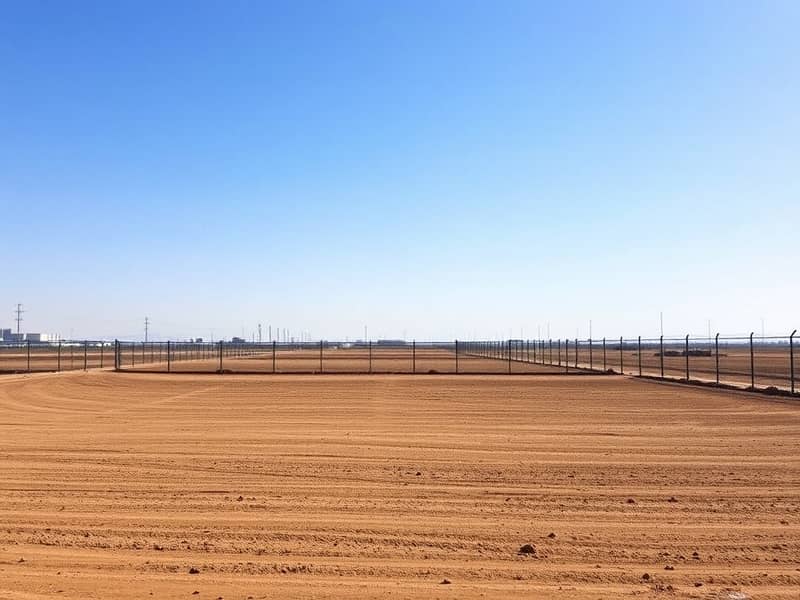 3 A_serene_empty_industrial_plot_featuring_bare_land_with_a_clear_blue_sky_above. _The_plot_is_surrounded_by_a_simple_fence_with_no_buildings_or_machinery_present. _The_ground_is_flat_and_covered_in_brown_earth_suggestin. jpeg