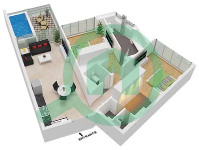 Empire Estates - Plan d’étage de 2 chambres Appartement Type A