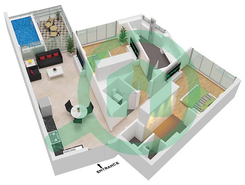 Type A Empire Estates - 2 Bedroom Apartment Type A Floor plan Type A interactive3D