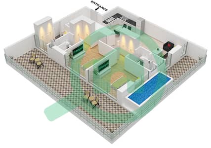 Empire Estates - Plan d’étage de 2 chambres Appartement Type D