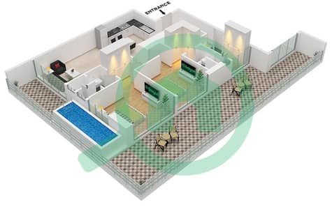 Empire Estates - Plan d’étage de 2 chambres Appartement Type E