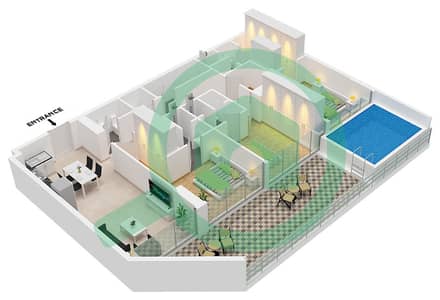 Empire Estates - Plan d’étage de 3 chambres Appartement Type A