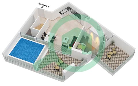 Empire Estates - Plan d’étage de 2 chambres Appartement Type B (2)