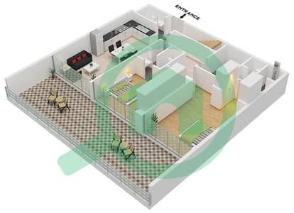 Empire Estates - Plan d’étage de 2 chambres Appartement Type D (1)