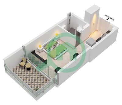 Binghatti Azure - Plano de planta de Estudio Apartamento Tipo G Binghatti Azure - Plano de planta de Estudio Apartamento Tipo G