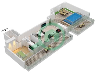 Binghatti Azure - Plano de planta de 1 habitación Apartamento Tipo F Binghatti Azure - Plano de planta de 1 habitación Apartamento Tipo F
