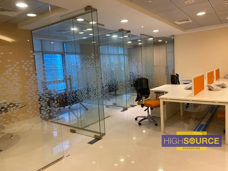 Furnished Office with 4 glass Partitions-Amazing layout in tecom.
