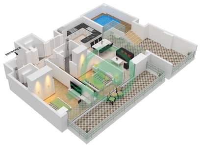 Binghatti Azure - Plano de planta de 2 habitaciones Apartamento Tipo B Binghatti Azure - Plano de planta de 2 habitaciones Apartamento Tipo B