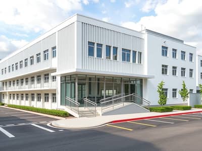 سكن عمال للايجار في المنطقة الصناعية، الشارقة - Modern_exterior_view_of_a_labour_accommodation_worker_hostel_building_3_storey_plus_rooftop_clean_institutional_architecture_white_and_light_grey_facade_with_subtle_vertical_fins_consistent_window_grid_shaded_exterio. jpeg سكن عمال للايجار في المنطقة الصناعية، الشارقة - Modern_exterior_view_of_a_labour_accommodation_worker_hostel_building_3_storey_plus_rooftop_clean_institutional_architecture_white_and_light_grey_facade_with_subtle_vertical_fins_consistent_window_grid_shaded_exterio. jpeg