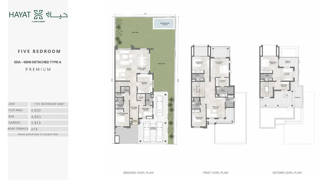 5 BR floor plan