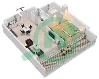 Fairway Residences by Prescott - 1 Bedroom Apartment Type 1 Floor plan