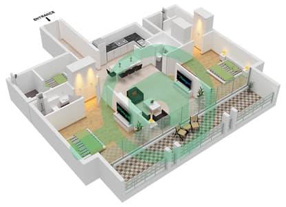 Fairway Residences by Prescott - 2 Bedroom Apartment Type 3 Floor plan