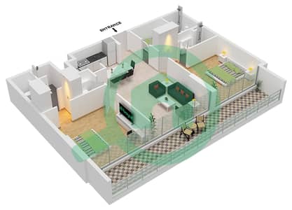 Fairway Residences by Prescott - 2 Bedroom Apartment Type 1 Floor plan