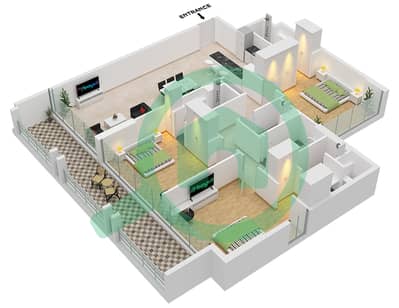 Fairway Residences by Prescott - 3 Bedroom Apartment Type 1 Floor plan